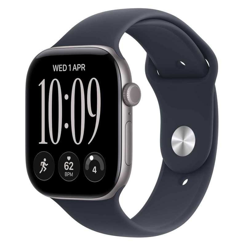 Apple Watch Series 12 GPS 46mm Space Grey Aluminium Case with Navy Blue Sport Band – M/L – MJEJ4AF/A