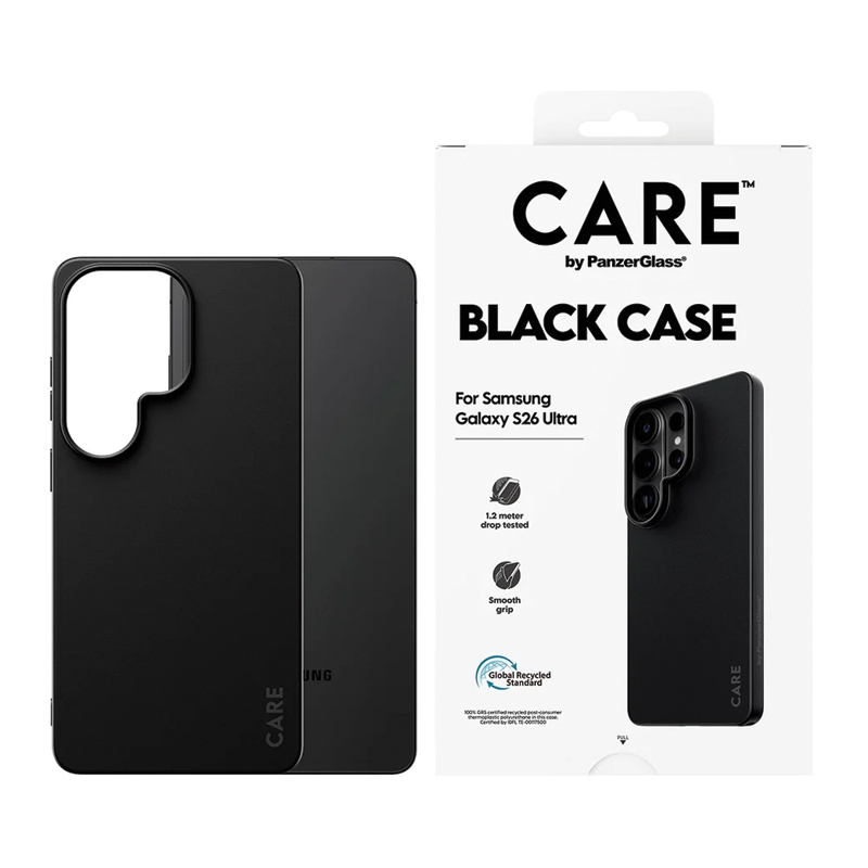 CARE™ by PanzerGlass® TPU Case for Samsung Galaxy S26 Ultra | Black | Slim Protective TPU Case | Shock & Drop Protection | Scratch Resistant | Wireless Charging Compatible | Anti-Slip Grip