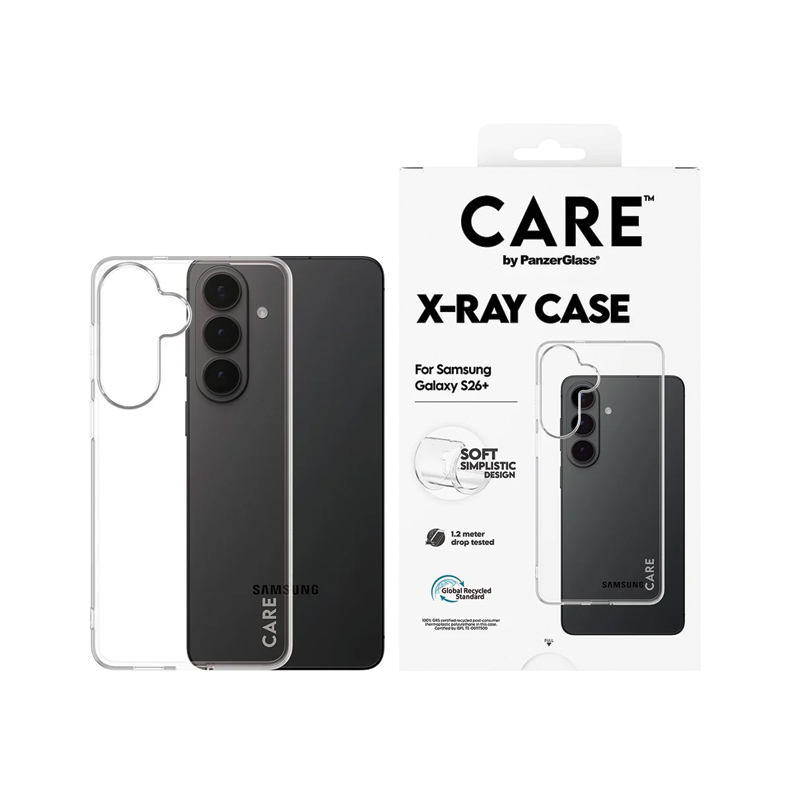 CARE™ by PanzerGlass® X-Ray Case for Samsung Galaxy S26 Plus | Transparent Protective Case | Slim Profile | Shock & Drop Protection | Scratch Resistant | Wireless Charging Compatible | Crystal Clear