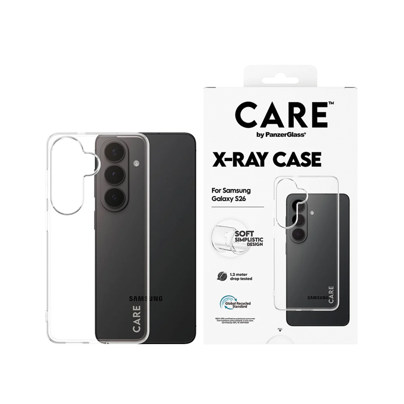 CARE™ by PanzerGlass® X-Ray Case for Samsung Galaxy S26 | Transparent Protective Case | Slim Profile | Shock & Drop Protection | Scratch Resistant | Wireless Charging Compatible | Crystal Clear