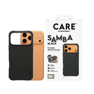 CARE by PanzerGlass® Case for iPhone 17 Pro Max | Samba Black | MagSafe Compatible | Shock-Absorbent | Protective Back Case | Black