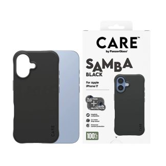 CARE by PanzerGlass® Case for iPhone 17 | Samba Black | MagSafe Compatible | Shock-Absorbent | Protective Back Case | Black