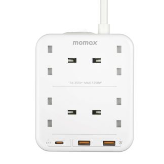 MOMAX OnePlug 4-Outlet Power Strip with USB – White