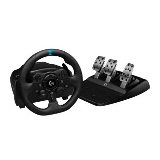 Logitech G923 Racing Wheel & Pedals | TRUEFORCE Force Feedback | 900° Rotation | Responsive Pedals | USB Connectivity | Compatible with PlayStation 5, PlayStation 4 & PC | Black