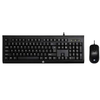 **HP KM100 Gaming Keyboard & Mouse Combo | Wired Gaming Keyboard and Mouse | Membrane Keyboard | USB Connectivity | Ergonomic Design | Black | HP KM100**
