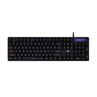 HP K300 Wired Gaming Keyboard | Backlit Membrane Keyboard | Mixed Color Backlighting | 4 LED Indicators | Matte Finish Double Injection Keycaps | Windows Lock Key | Wired USB | Black | 3-Year Warranty | 4QM95AA