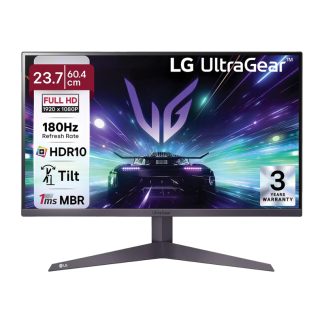 LG UltraGear 24GS50F-B.AMA Gaming Monitor | 24-inch Full HD (1920 × 1080) Display | VA Panel | 180Hz Refresh Rate | 1ms Response Time (MPRT) | AMD FreeSync Premium | Black