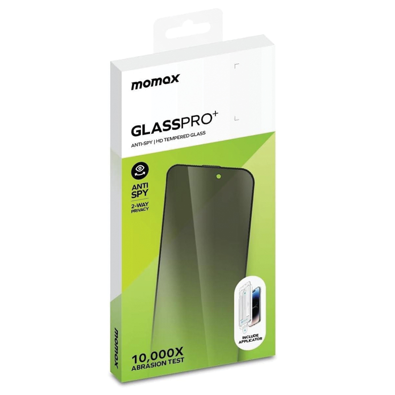 MOMAX Glass Pro+ Anti-Spy HD Tempered Glass for iPhone 17 Air – Black - Image 2