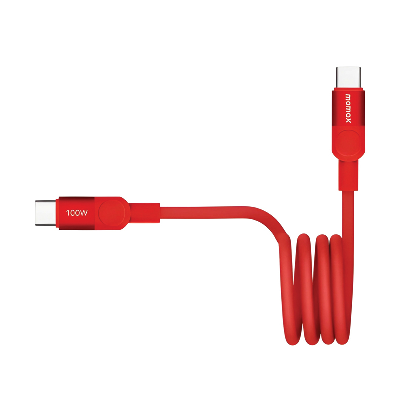 MOMAX Mag.Link Magnetic USB-C to USB-C Cable – 100W – 1m – DC52R – Red - Image 2