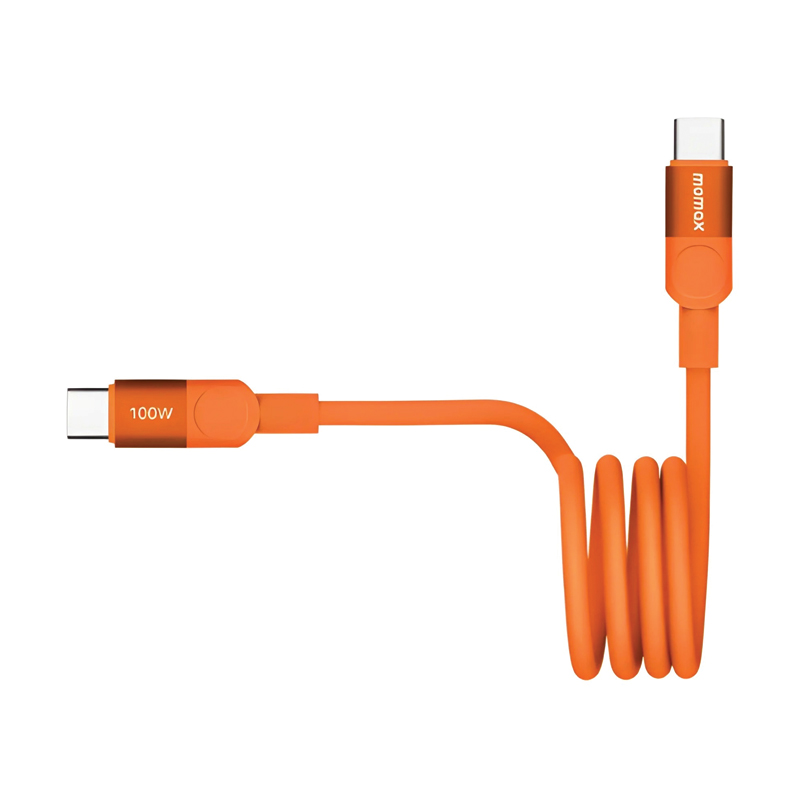 MOMAX Mag.Link Magnetic USB-C to USB-C Cable – 100W – 1m – DC52M – Orange - Image 2
