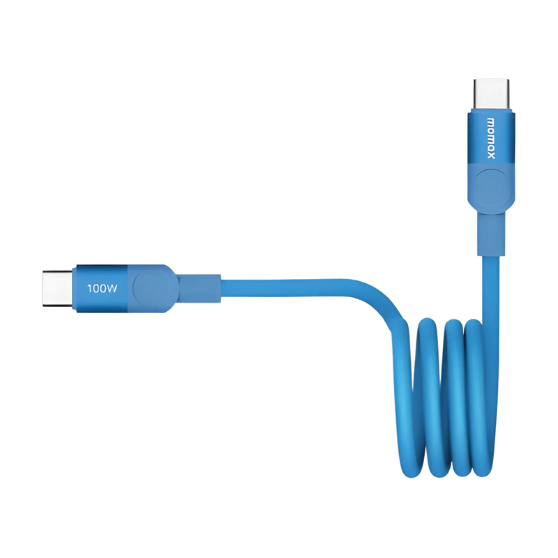 MOMAX Mag.Link Magnetic USB-C to USB-C Cable – 100W – 1m – DC52B – Blue - Image 2