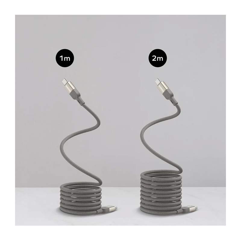MOMAX Mag.Link Magnetic USB-C to USB-C Cable – 100W – 2m – DC36L – Titanium - Image 2