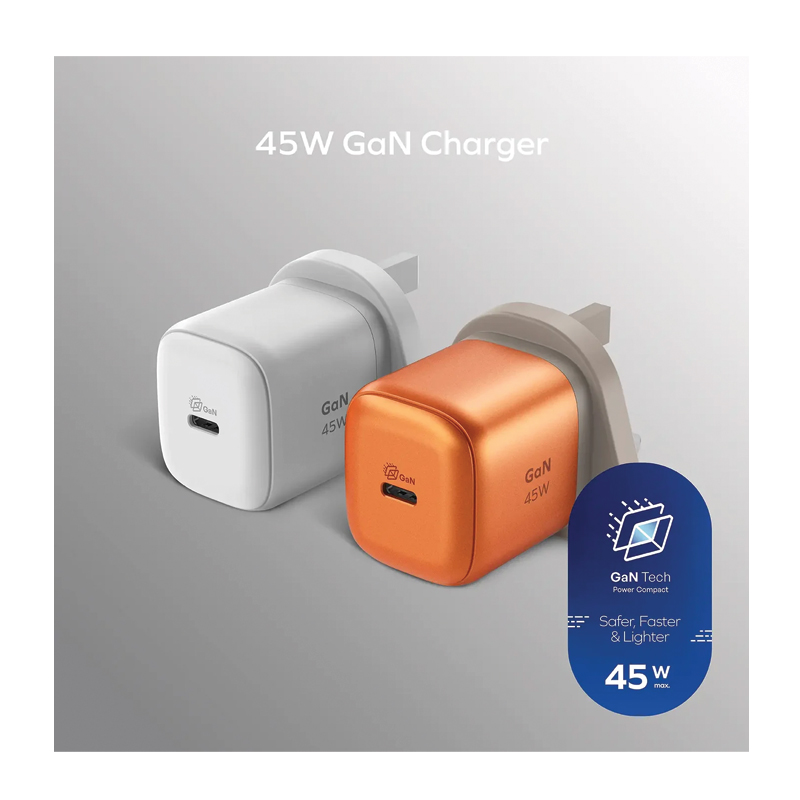 MOMAX 1-Charge 45W GaN Charger – 1 × USB-C – UM73UKW – White - Image 2