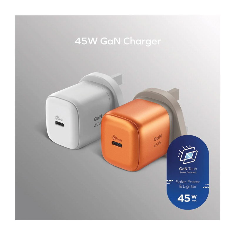 MOMAX 1-Charge 45W GaN Charger – 1 × USB-C – UM73UKM – Orange - Image 2