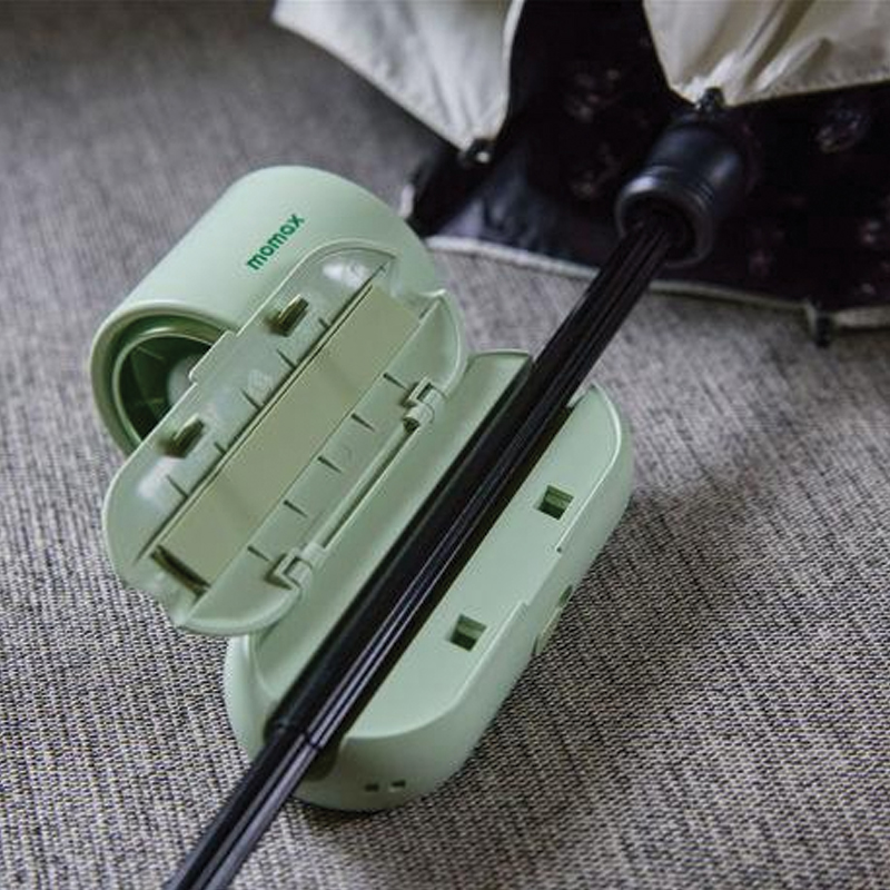MOMAX 1° Go Clamp Compact Foldable Umbrella-Clip Mini Fan | Green | IF22G - Image 2