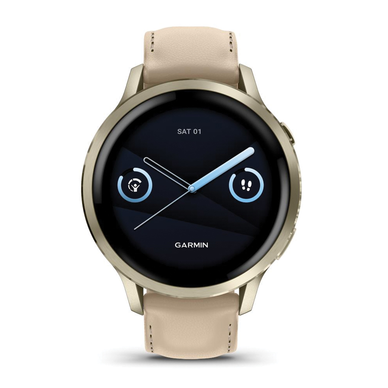 Garmin Venu® 4 | 41mm | GPS | Wi-Fi | AMOLED | Lunar Gold with Beige Leather Band | 010-03013-03 - Image 2
