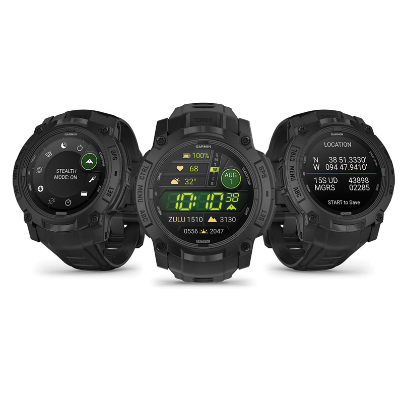 Garmin Instinct® 3 Tactical GPS Rugged Smartwatch | 50mm | AMOLED Display | Black Bezel | Black Silicone Band | Worldwide | Multi-Band GPS | LED Flashlight | 010-03020-50 - Image 2