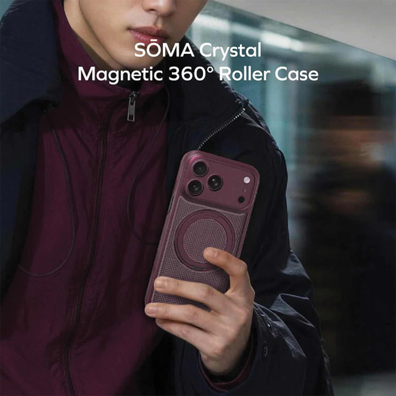 MOMAX Soma Crystal Magnetic Case for iPhone 18 Pro Max 6.9″ – Burgundy - Image 2