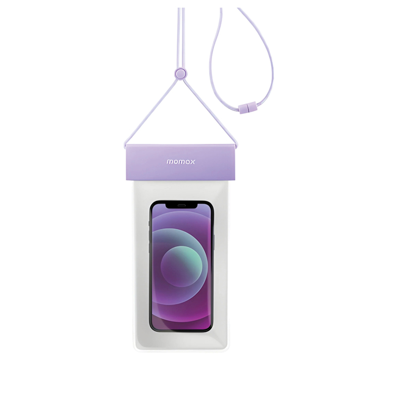 MOMAX Portable Hanging Waterproof Phone Pouch – IPX8 – Up to 7″ – SR25U – Purple - Image 2