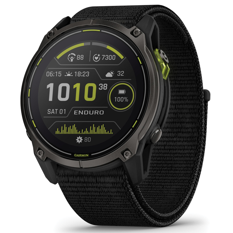 Garmin Enduro 3 Multisport GPS Smartwatch | 51mm | Solar Sapphire | Carbon Gray DLC Titanium | Black UltraFit Nylon Sport Loop Band | EMEA | 010-02751-01 - Image 2