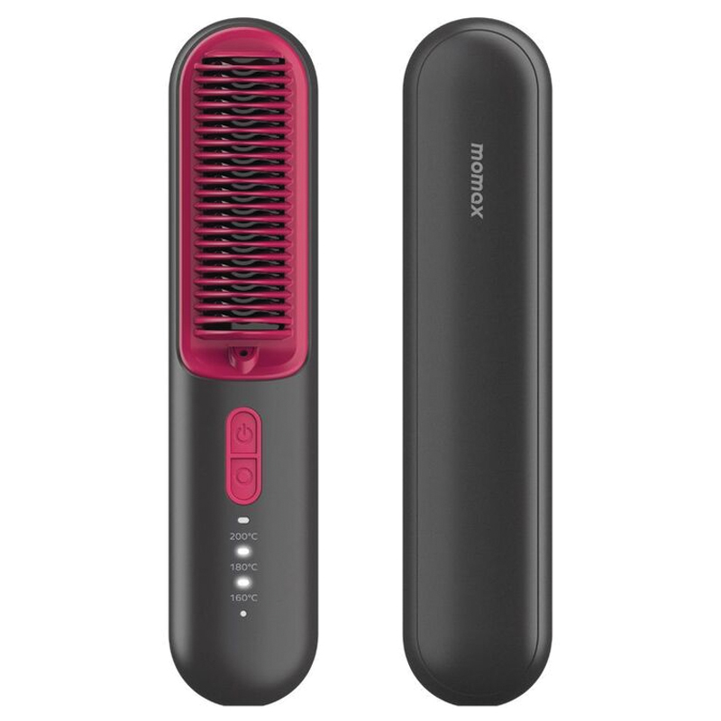 MOMAX Ultra Sleek Cordless Hair Straightener Brush – 15W – 2500mAh – HL12E – Grey - Image 2