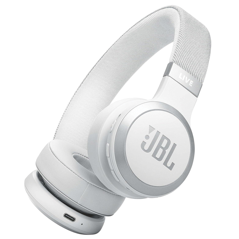 JBL Live 670NC Wireless Over-Ear Headphones | Adaptive Noise Cancelling | True Wireless | 65 Hours Battery Life | Hi-Res Audio | White - Image 2