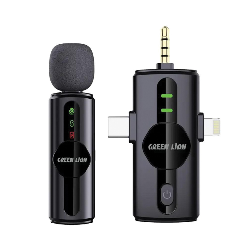 Green Lion GM-94X Wireless Microphone | 9 Hours Working Time | 50dB AI Noise Reduction | 360° Rotatable Mount | Desktop Mic Mode - Image 2