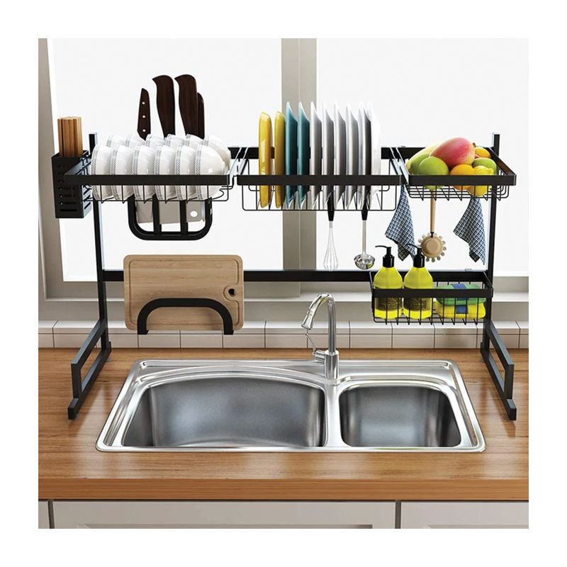 Stainless Steel Over-Sink Dish Drying Rack | Kitchen Storage & Drainage Organizer - Image 2