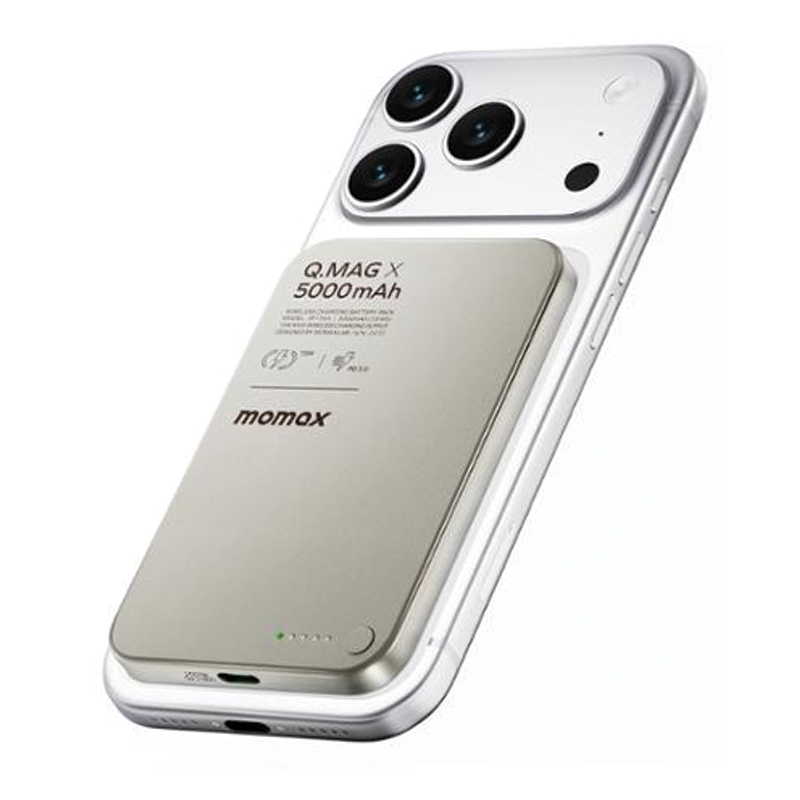 MOMAX Q.Mag X 5000mAh Gen 2 15W Ultra Slim MagSafe Wireless Power Bank - Image 2