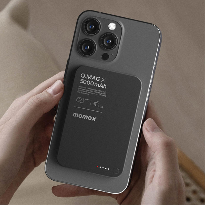 MOMAX Q.Mag X 5000mAh 15W MagSafe Wireless Power Bank - Image 2