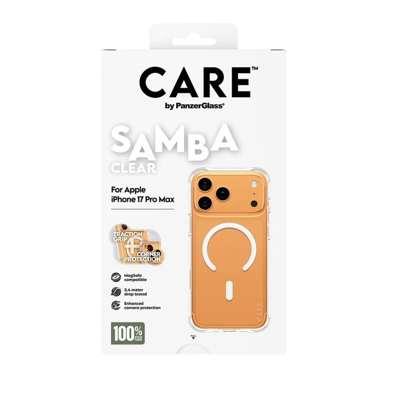 CARE by PanzerGlass® Case for iPhone 17 Pro Max | Samba Transparent with White MagSafe | Clear TPU + Polycarbonate | MagSafe Compatible | Shock-Absorbent | Transparent - Image 2