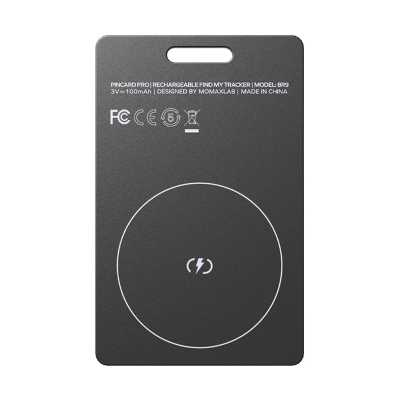 MOMAX PinCard Pro Rechargeable Find My Tracker – Apple Find My – IP68 – 100mAh – BR9D – Black - Image 2