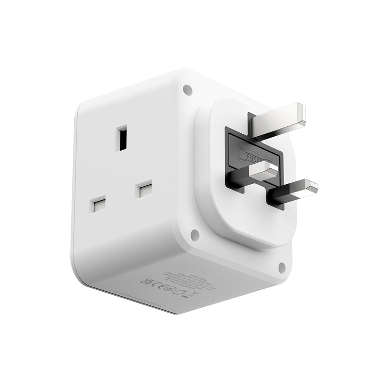 MOMAX OnePlug 3-Outlet Cube Extension Socket with USB – White | US8UKW - Image 2