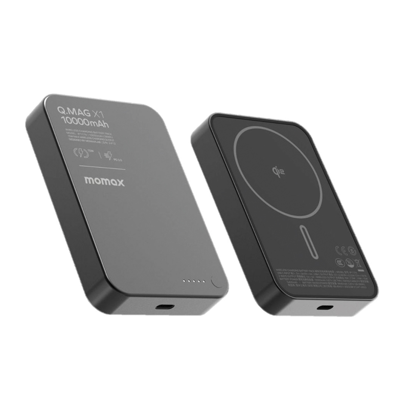 MOMAX Q.MAG X1 QI2 10000mAh GEN2 15W MAGSAFE WIRELESS POWER BANK-BLACK - Image 3