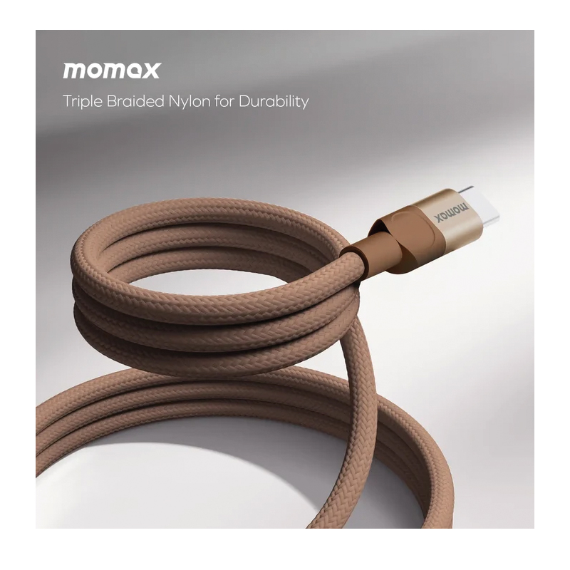 MOMAX Mag.Link Magnetic USB-C to USB-C Cable – 100W – 1m – DC52L2 – Desert Titanium - Image 3