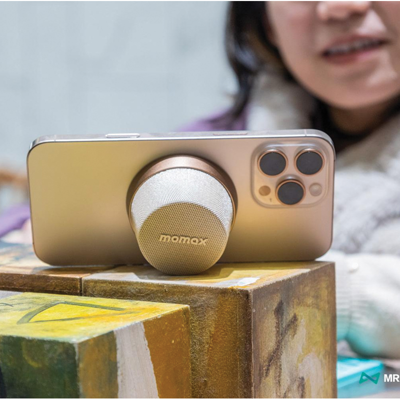 MOMAX 1-Vibe Go Magnetic Wireless Speaker | 3W | Bluetooth 5.3 | IPX6 | Titanium - Image 3