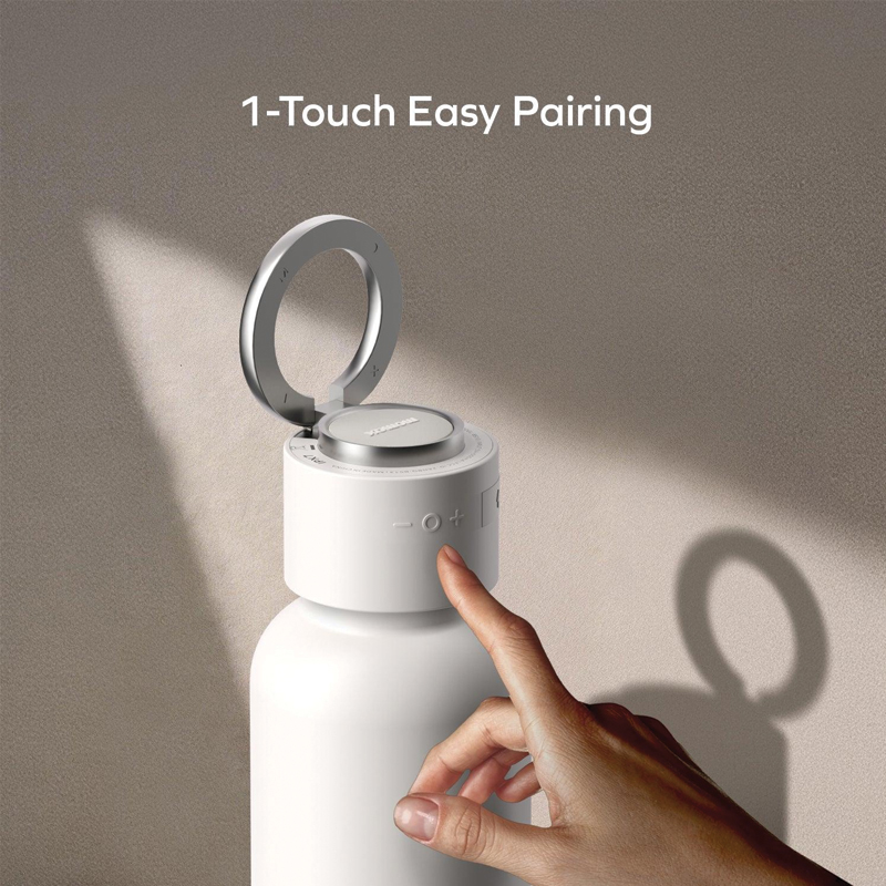 MOMAX 1-Vibe Bottle Magnetic Wireless Speaker Flask | 750ml | 3W Speaker | IPX7 | White - Image 3