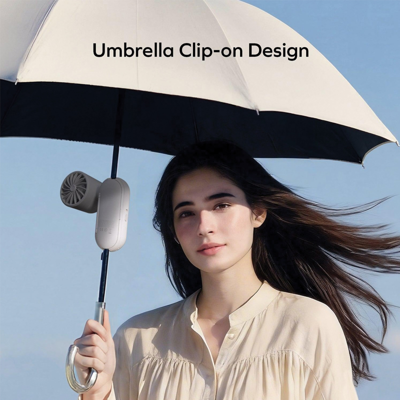 MOMAX 1° Go Clamp Compact Foldable Umbrella-Clip Mini Fan | White | IF22W - Image 3