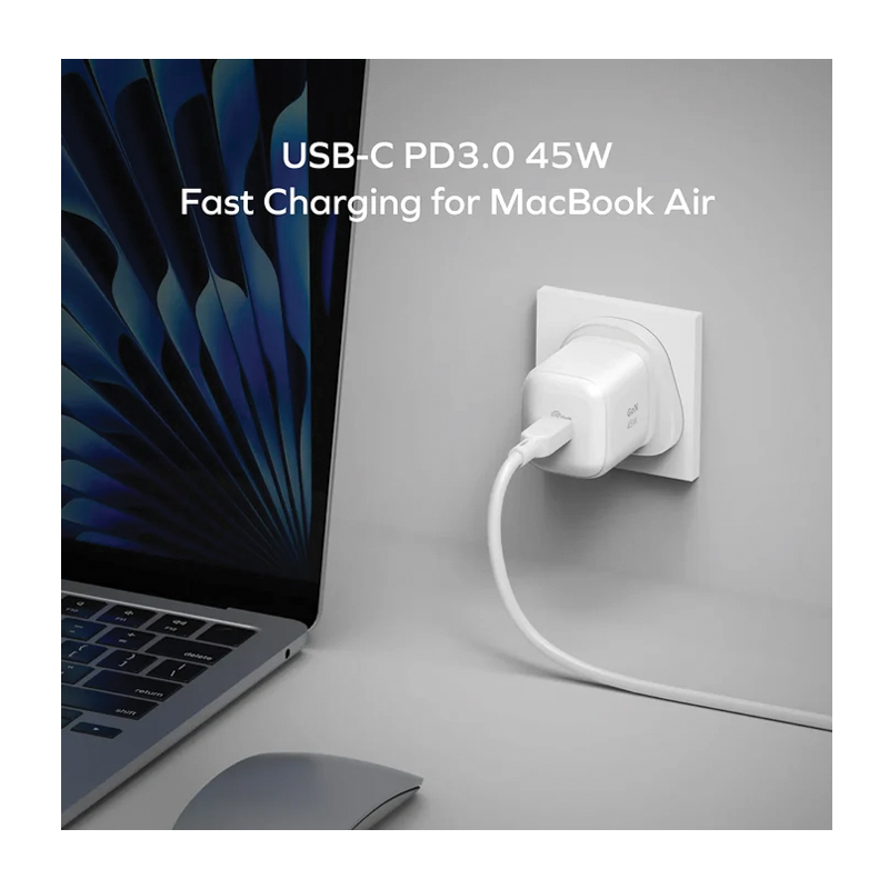MOMAX 1-Charge 45W GaN Charger – 1 × USB-C – UM73UKW – White - Image 3