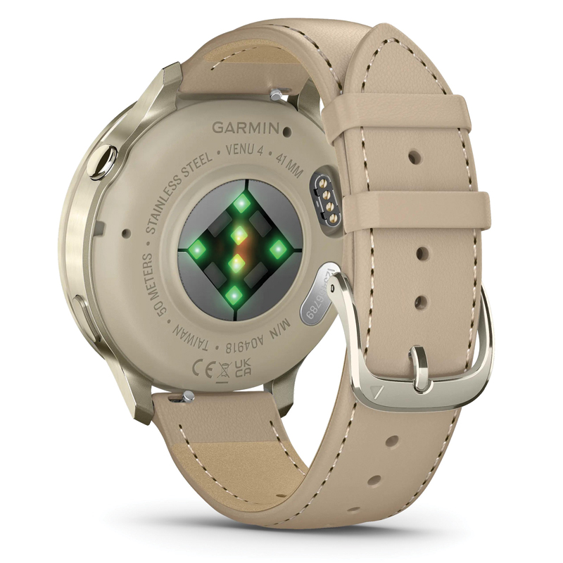 Garmin Venu® 4 | 41mm | GPS | Wi-Fi | AMOLED | Lunar Gold with Beige Leather Band | 010-03013-03 - Image 3