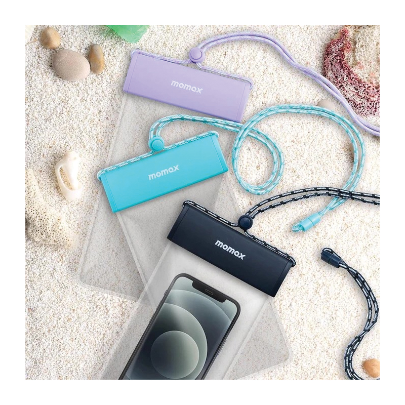 MOMAX Portable Hanging Waterproof Phone Pouch – IPX8 – Up to 7″ – SR25U – Purple - Image 3