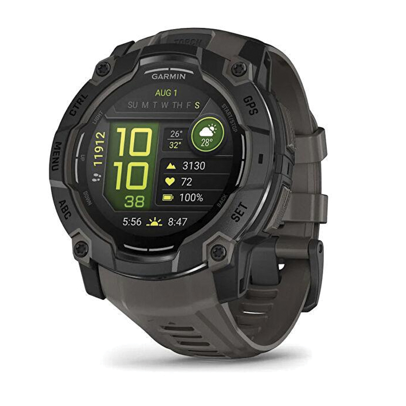 Garmin Instinct® 3 GPS Rugged Smartwatch | 50mm | AMOLED Display | Black Bezel | Charcoal Silicone Band | Worldwide | Multi-Band GPS | LED Flashlight | 010-03020-00 - Image 3