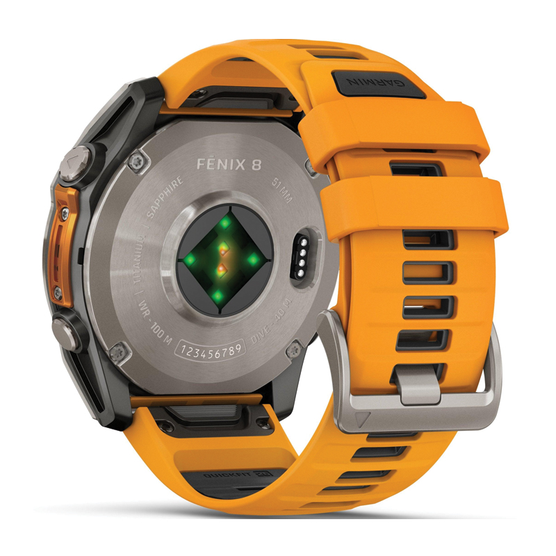 Garmin Fenix 8 Multisport GPS Smartwatch | 47mm | AMOLED Sapphire | Titanium | Spark Orange/Graphite Silicone Band | EMEA | 010-02904-11 - Image 3