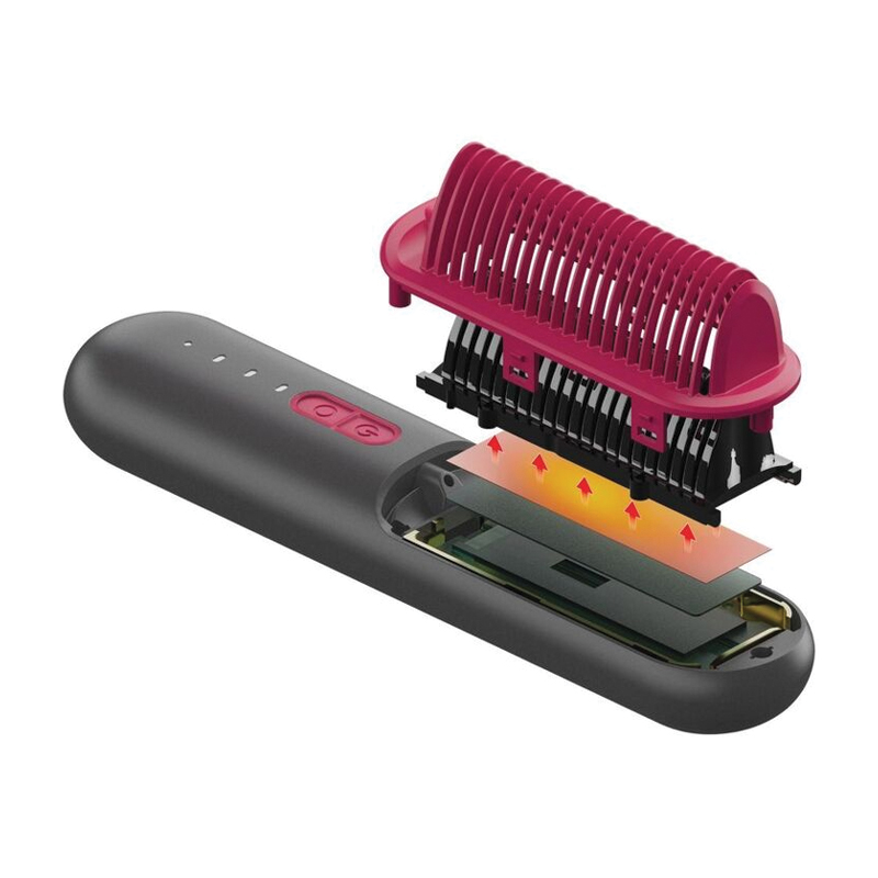MOMAX Ultra Sleek Cordless Hair Straightener Brush – 15W – 2500mAh – HL12E – Grey - Image 3