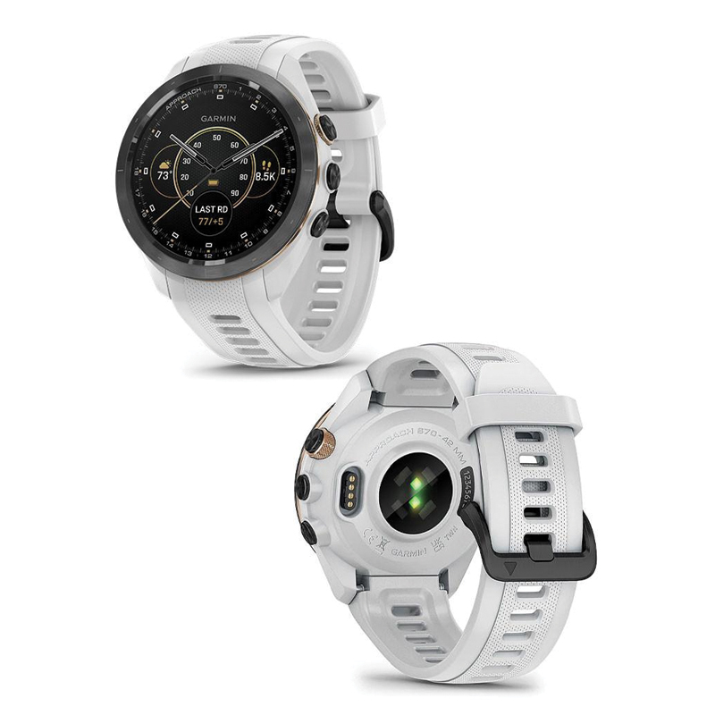 Garmin Approach S70 Golf GPS Smartwatch | 42mm | Black Ceramic Bezel | White Silicone Band | AMOLED Display | 010-02746-10 - Image 3