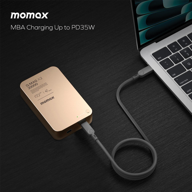 MOMAX Q.Mag X2 Magnetic Wireless Battery Pack | 20000mAh | 23.5mm Ultra Compact - Image 3