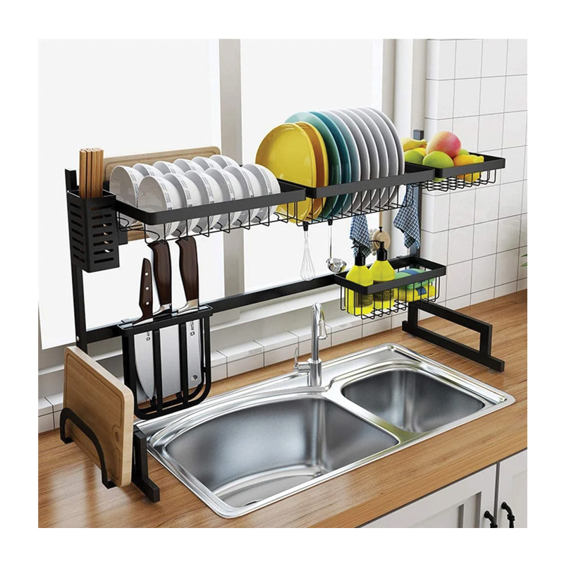 Stainless Steel Over-Sink Dish Drying Rack | Kitchen Storage & Drainage Organizer - Image 3