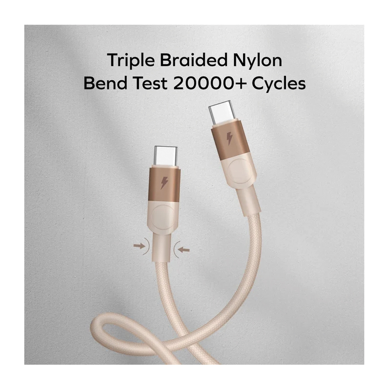 MOMAX Mag.Link Magnetic USB-C to Dual USB-C Cable – 100W – 2m – DC56L2 – Desert Titanium - Image 4