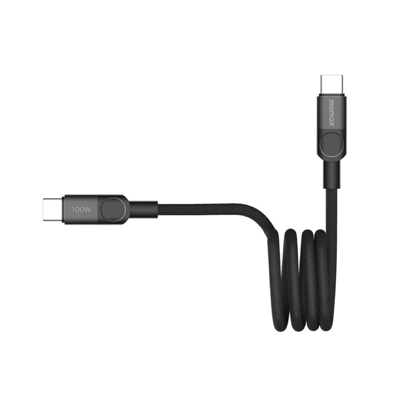 MOMAX Mag.Link 100W Magnetic USB-C to USB-C Cable – 1m – DC35D – Black - Image 4