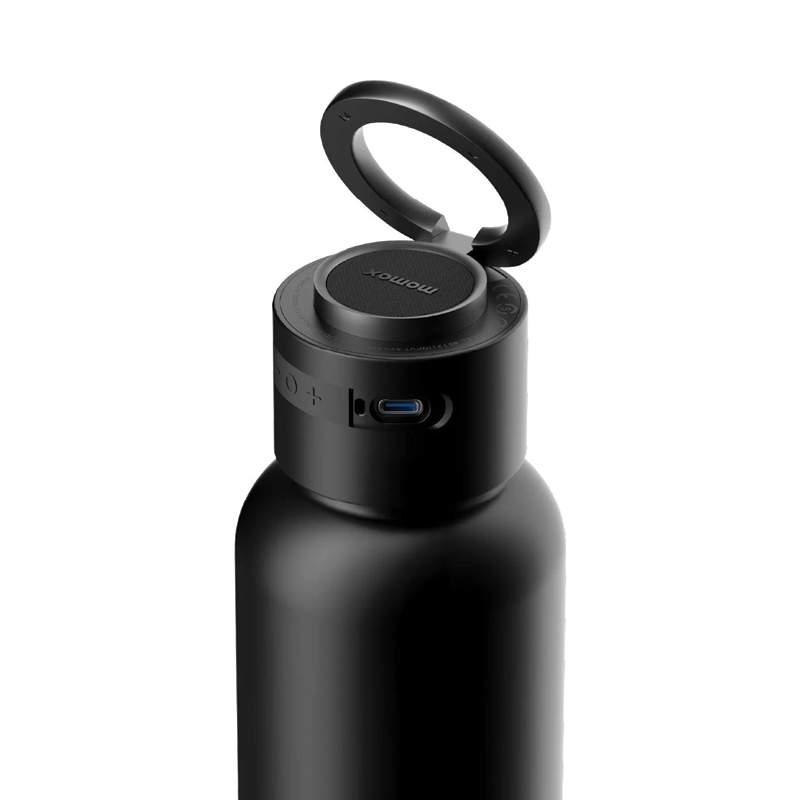 MOMAX 1-Vibe Bottle Magnetic Wireless Speaker Flask | 750ml | 3W Speaker | IPX7 | Black - Image 4